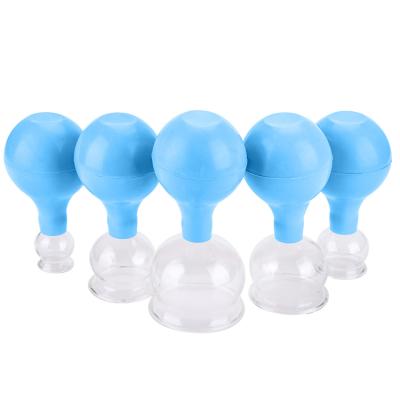 China Cupping Safety 5 Pcs Rubber Suction Vacuum Therapy Glass Cupping Cupping Cup for sale