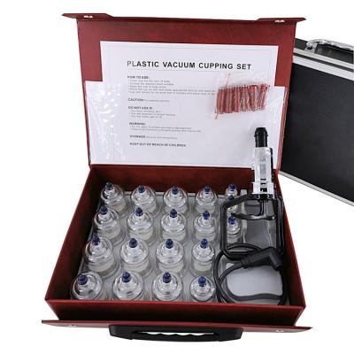 China Safety 19 Cups Traditional Chinese Therapy Cupping Set Household Pull Out Vacuum Cupping Kit for sale