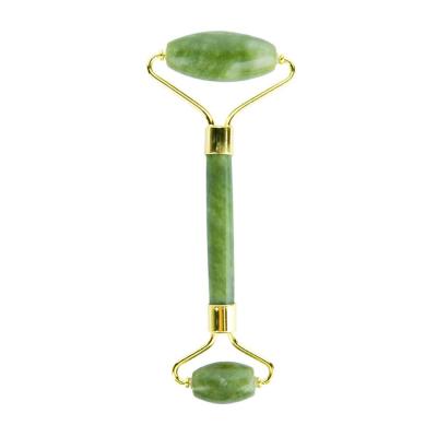 China Effective for all skin types Jade Roller Face Massage Roller popular natural handmade with welded metal connection for sale