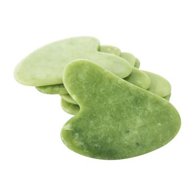 China Heart Shape Eco-friendly Guasha Tools Facial Massager Guasha Facial Scraping Massager Dark Green Scraping Board for sale