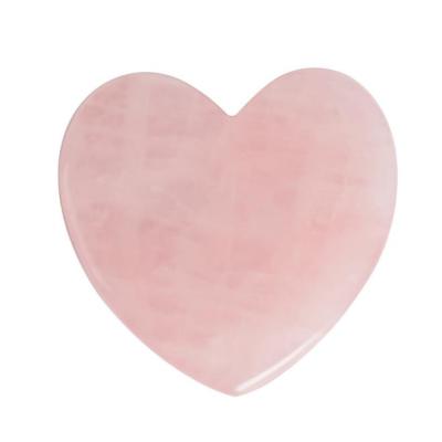 China Heart Love Handheld Shape Rose Quartz Jade Guasha Board Massage Tool for sale