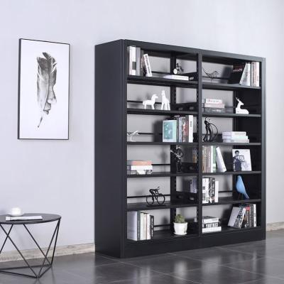 China Luoyang Industrial Furniture 6 Layers Double Sided Book Shelves Steel Iron Bookcase Bookshelf Shelving Rack Shelf Libreros for sale