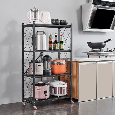 China Suitable For Tier Out 5 To Assemble Boltless Steel Chrome Mesh Portable Folding Shelf Units Custom Metal Rack Unit Shelves Wholesale Rivet for sale