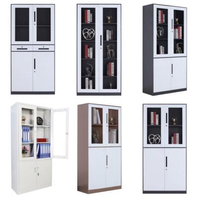 China Almirah Adjustable Geometric Style Safe Deposit Wardrobe Doors Lockers 2 Steel Cabinet(Other) Storage With Swing Door File Two Glass Locker for sale