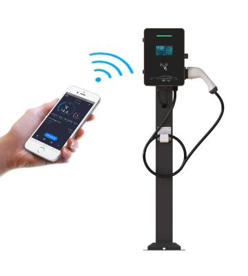 China Electric car OCPP pass-through wireless charging solar charging station for electric car evse controller two gun ev charger wallbox for sale