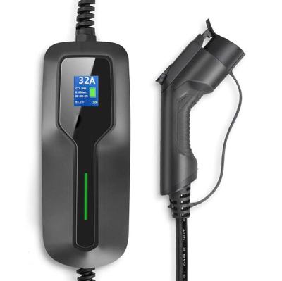 China Promotional good quality car charging station 32A J1772 surge protector ev portable ev charger for outdoor for sale