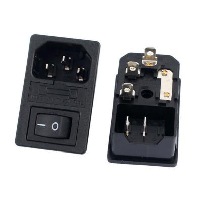 China Fuse Switch Connector Socket 10A 250V IEC 320 Inlet C14 Industrial Power Socket for sale