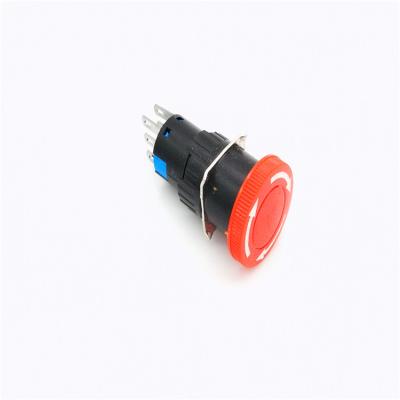 China Extended Use 16mm DPDT Start Stop Emergency Stop Push Button Switch for sale