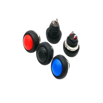 China PBS-33B 3A 250V 12mm Extended Use Plastic Waterproof Push Button Switch for sale