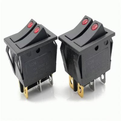 China KCD4 31x25mm 6Pin 2/3 Position 16A/250V 20A/125V ON-OFF/ON-OFF-ON Dual Position Boat Power Electric Car Lightweight Switch for sale