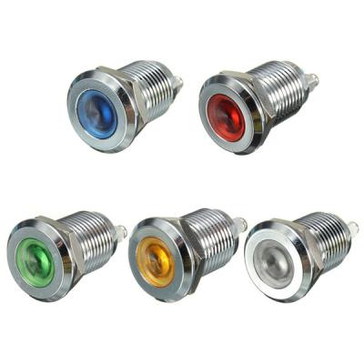 China Stainless Steel 12mm Led Indicator Light Dc24v Screw Connect Waterproof Metal Signal Lamp for sale