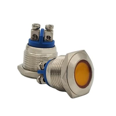 China Stainless Steel 6mm 8mm 12mm Metal IP65 Warning Light LED Signal Lamp Waterproof 16mm Copper/Nickel Wire 3V 5V 12V 24V 110V 220V Driver for sale