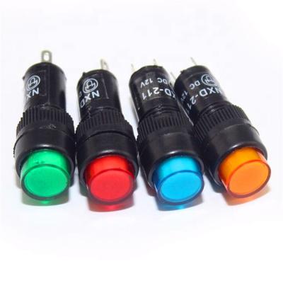 China NXD-211 electronic signal NXD-212 yellow green red indicator light pilot lamp mounting hole 10mm small 12v 24v 220v for sale