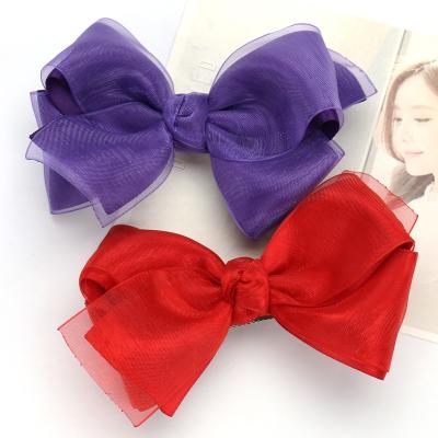 China 2021Korean Statistical Institute Fashion Butterfly Soft Bow Ribbon Bow Knot Custom Hair Accessories For Girls for sale