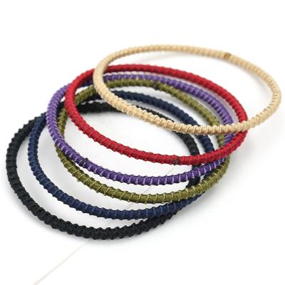 China Hot Selling Fashion INS KKNEKKI Solid Color Hair Ties Thin Custom Durable Seamless Hair Accessories For Women for sale