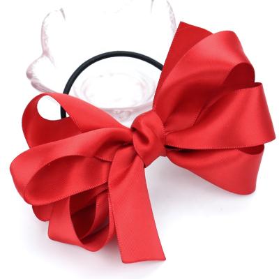 China Big Hair Scrunchies Korea Bow Knot Hair Ties Hair Band Hair Scrunchies Kids Festival Colorful Handmade Elastic Cute Ribbon Hair Scrunchies for sale