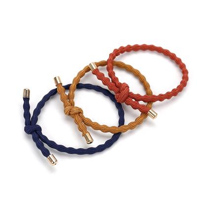 China 2021Korea style European and American custom bow knitted elastic hair ties band hair scrunchies and fashionable bracelets for sale