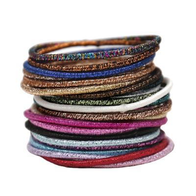 China 2021 Sale 2021 Shining Charm And Thin Hair Ties In Central Institute Of Statistics Korea Simple Glitter Hair Scrunchies Wholesale Elastic KKNEKKI Seamless Hair Rope Hair Ties For Women for sale