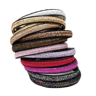 China 2021 Fashion Candy Color Korea Elastic Glitter No Crease Various Color Satin Festival Hair Rope Hair Tie For Women for sale