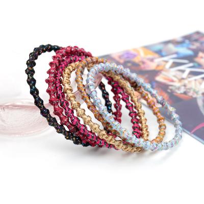 China 2021Ins Fashion Wave Style Korean Hot Selling Metallic Glitter Braided Knot Hair Tie Headband Hair Accessories For Women for sale