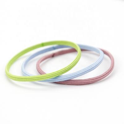 China 2021Kknekki INS Lovely Korean Colorful Elastic Flat Stripe Design Thin Hair Band Hair Ties Ropes 2021Kknekki Thin Hair Accessories For Kids for sale