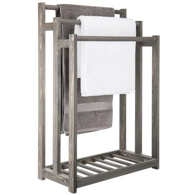 China Save Space 3 Wooden Gray Towel Racks With Underframe For Shoes for sale