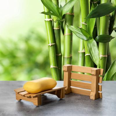 China Durable Bamboo And Wood Soap Tray For Bathroom / Shower , Bar Soap Holder With Self Draining Tray for sale