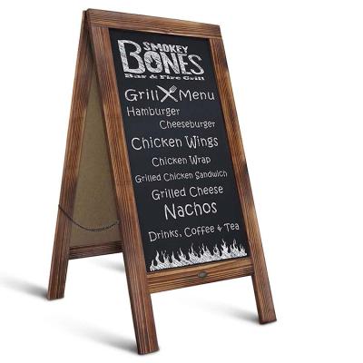 China Eco-friendly Wholesale Custom Restaurant Menu Blackboard Wooden Chalkboard Stand Easel for sale