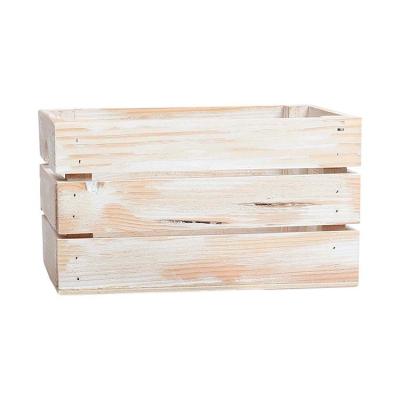 China Eco-friendly Farmhouse Decor Wooden Gift Box Crate Storage Bin For Gift Baskets for sale