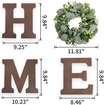 China Living Room Wood Kitchen Farmhouse Decoration Home Country Garland Wall Art China Letter Family Warm Gift Brown for sale