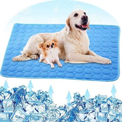 China Travel Pet Summer Pad Ice Cooling Silk Mat For Dog Cat Blanket Breathable for sale