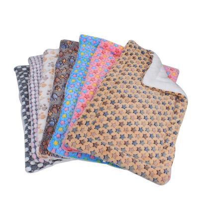 China Travel Starred Dog Cat Blanket Fleece Pet Pad Soft Puppy Cushion Mat For Dog And Cat for sale