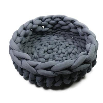 China Stocked Knitted Chunky Cotton Acrylic Pet Bed Basket for Cats and Dogs for sale