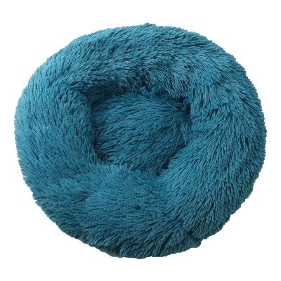 China Round Anti-Aoft Breathable Wholesale Dog Bed, Fluffy Cat Cunxiety Donut Dog Cuddler Faux Fur Plush Dog Bed, Comfortable Heating S for sale