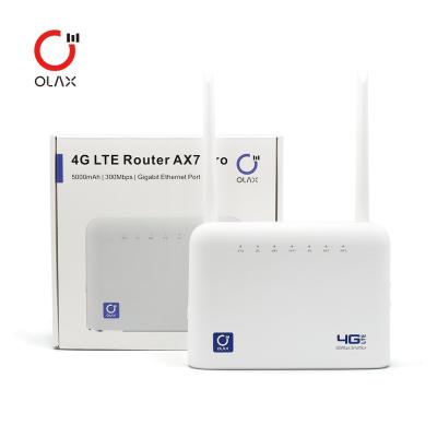 Китай Модем маршрутизатора Wifi силы CPE 300mbps 5000mAh маршрутизатора 3G 4G LTE OLAX AX7 PRO Wifi беспроводной со слотом SIM-карты продается