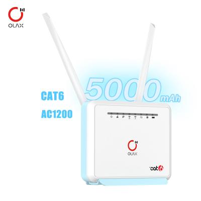 China Olax Dual Band 2.4G y 5GHz 4G Cat6 CPE Router MC80 con batería de 5000 Mah para 8 a 10 horas de uso en venta