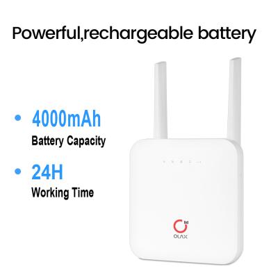 China FAVORABLE adaptador inalámbrico blanco del CPE 4000mah 12V DC del router 4g de OLAX AX6 en venta