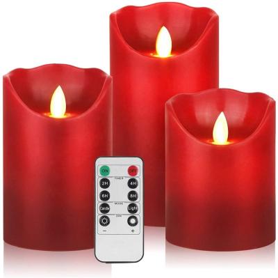 China Popular Hot Selling Flameless Moving Wick Flameless Candle Led Candle Light 3 Packs for sale