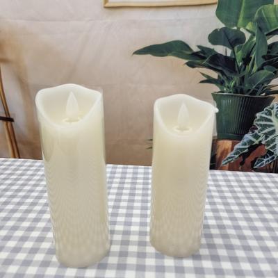 China Colorful Flameless Electric Led Flickering Pillar Candle Light With Remote for sale