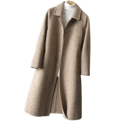 China Breathable medium and long suit coat, foreign style anorak, fashionable knee length tweed coat for sale