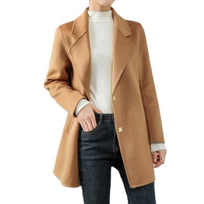 China 2021 viable the new autumn and winter woolen coat women's double-sided middle and thin long suit woolen coat for sale