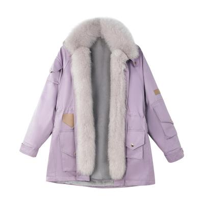 China Winter clothes2021New Reversible Women's Parka Women's Thickened Thickened Mid Length Cotton Fleece Coat for sale