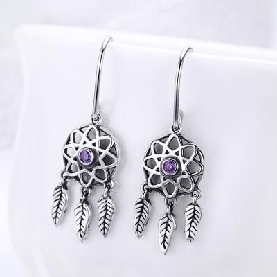 China Luxury Fashion Solid Style 925 Sterling Silver Dangle Hook Earrings For Women for sale