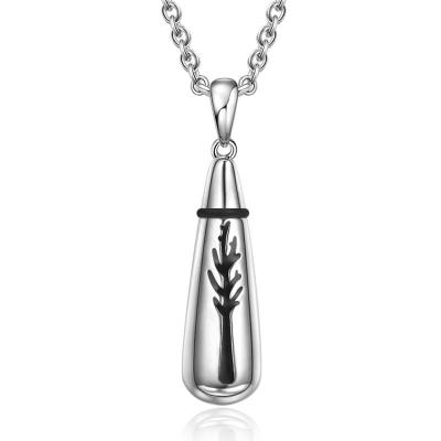 China Men's Vintage / Chain Necklace Sterling Silver Urn Necklace Pendant Fashion Classic Water Drop For Ashes for sale