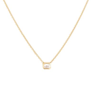 China Real Diamond 925 Carat Gold Square 1 Moissanite Pendant Necklace Ladies Wedding Silver Choker Engagement CLASSIC for sale