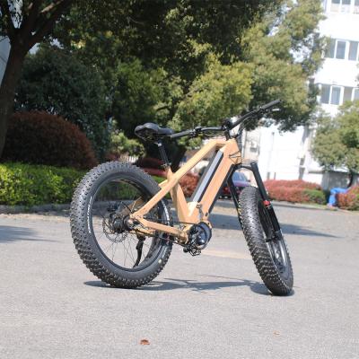 China Aluminum Alloy 26 Inch Belt Drive Two Battery Mountain eBike Fat Tire Electric Bicycle Mid Drive Electric Bike for sale