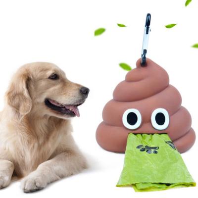 China Sustainable High Quality Silica Gel Pet Poop Bag Dispenser With Metal Carabiner Clip For Dog for sale