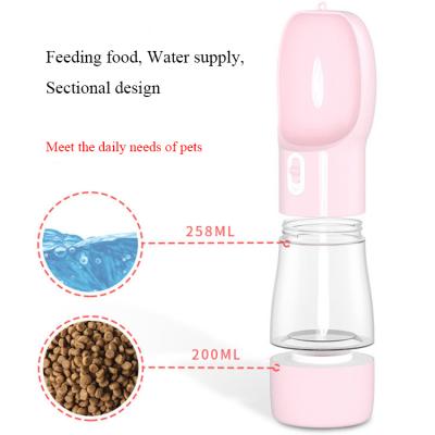 China Viable 2 in 1 Portable Dog Water Bottle Pet Drinking Cup Dish Bowl Dispenser for Walking for sale