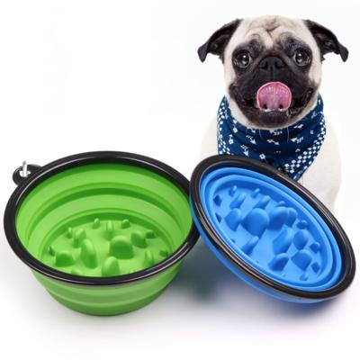 China Food Grade Silicone BPA Free Portable Travel Convenient Convenient Collapsible Bowl With Attached Carabiner for sale