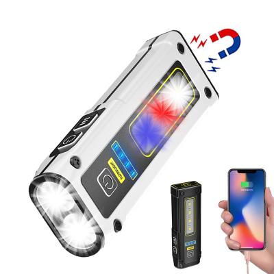 China Zoomable Led Emergency Waterproof Mini Led Torch Flashlights Rechargeable Shell Ip 65 Power Bank Aluminum Alloy Light Outdoor for sale